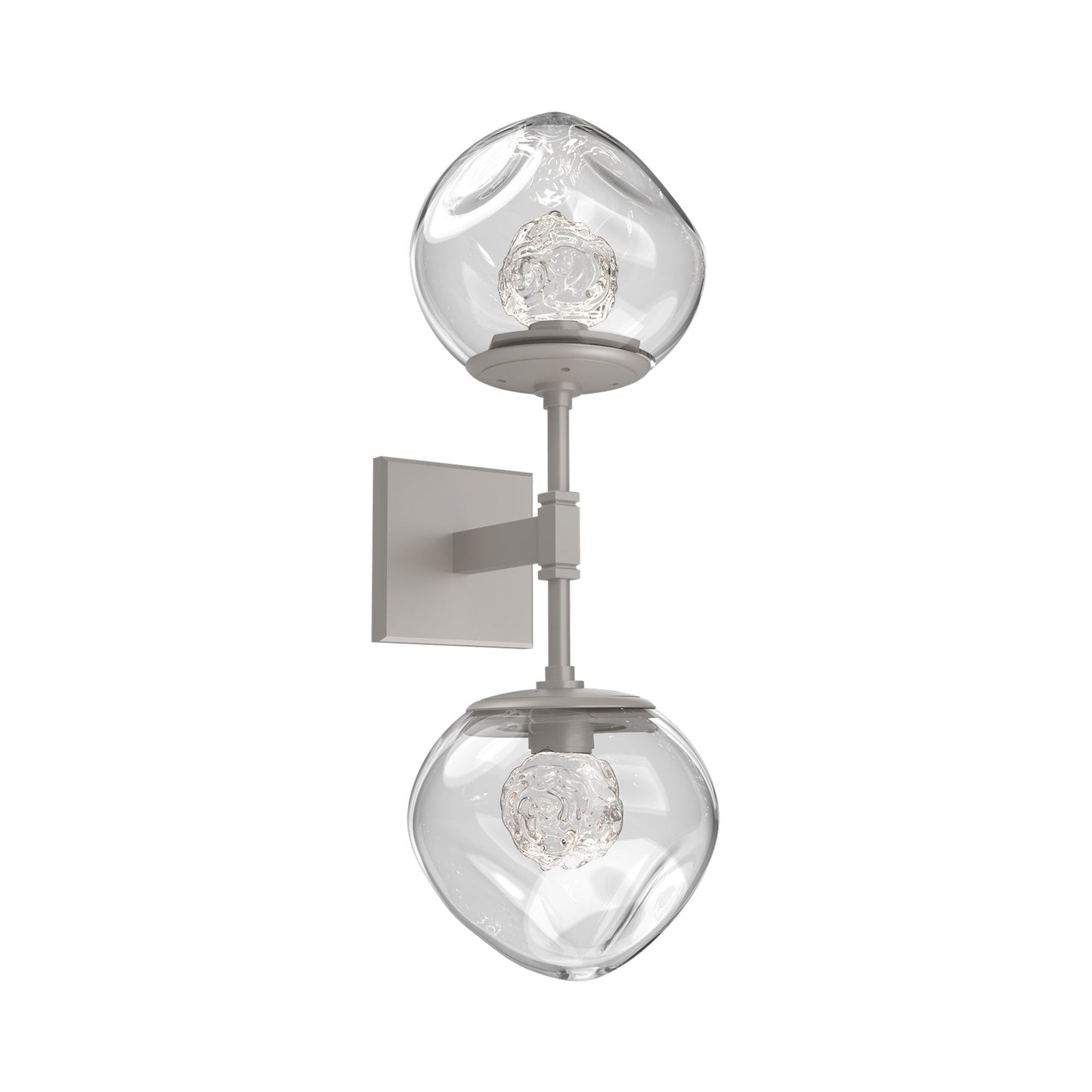 Luna Double LED Wall Light in Beige Silver/Clear (Floret Crystal).