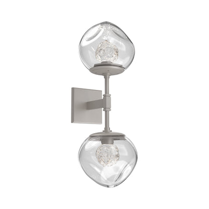 Luna Double LED Wall Light in Beige Silver/Clear (Floret Crystal).