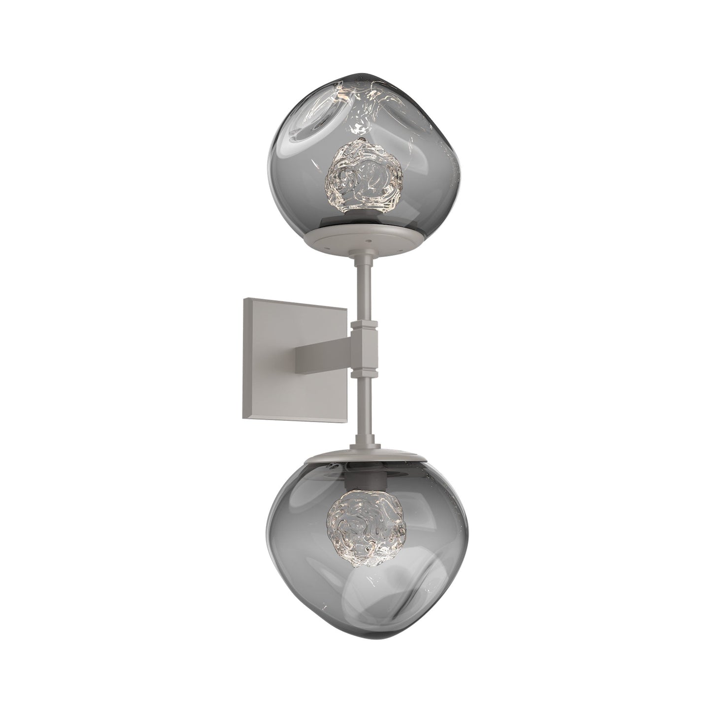 Luna Double LED Wall Light in Beige Silver/Smoke (Floret Crystal).