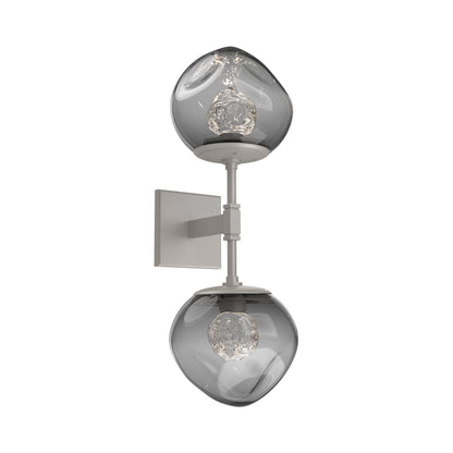 Luna Double LED Wall Light in Beige Silver/Smoke (Floret Crystal).