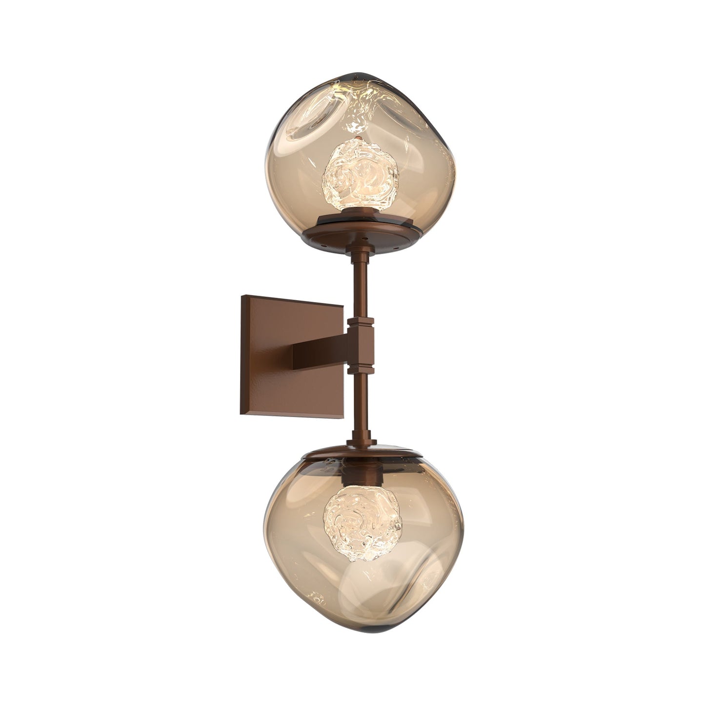 Luna Double LED Wall Light in Burnished Bronze/Bronze (Floret Crystal).