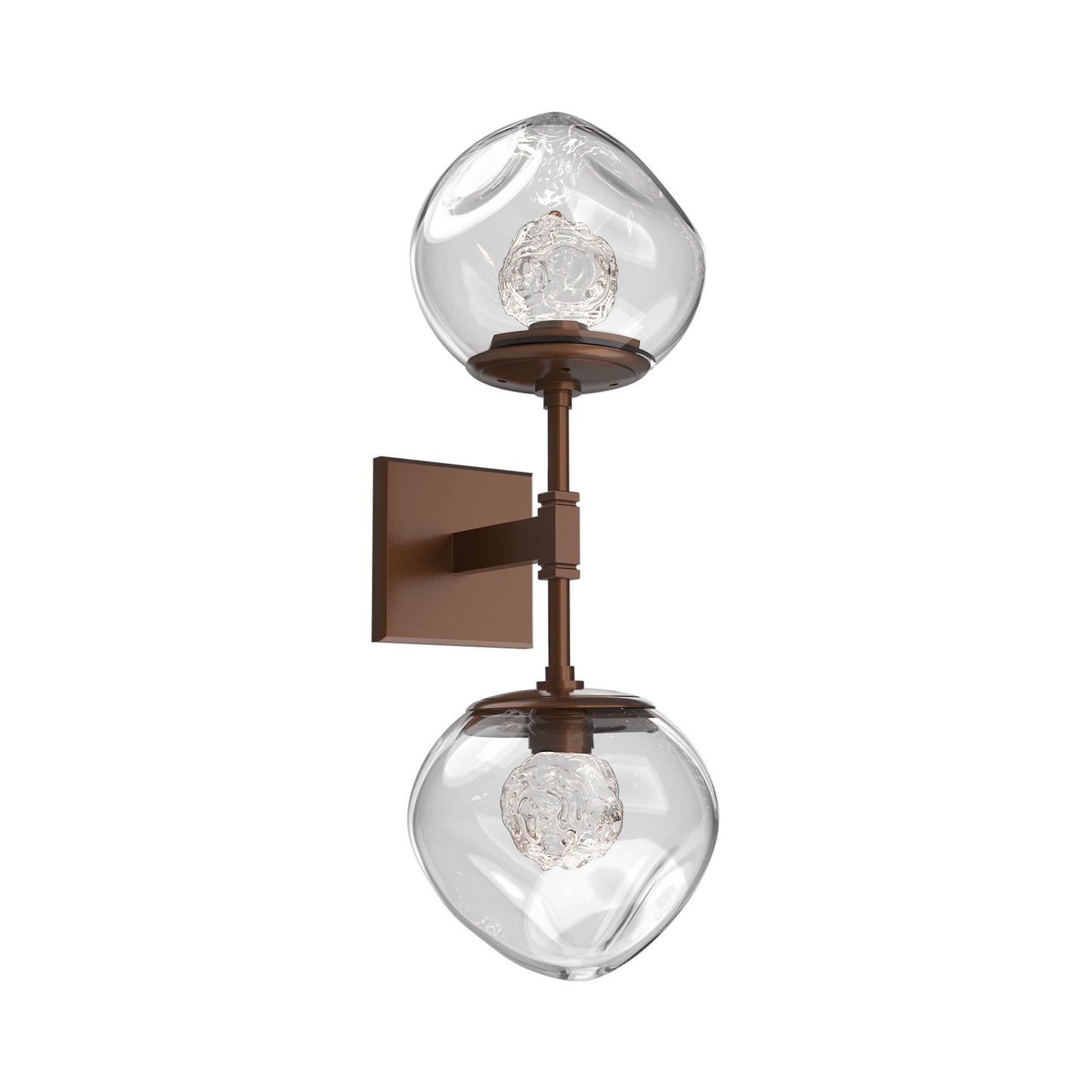 Luna Double LED Wall Light in Burnished Bronze/Clear (Floret Crystal).