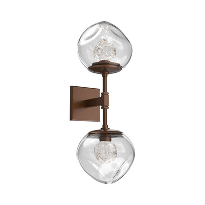 Luna Double LED Wall Light in Burnished Bronze/Clear (Floret Crystal).