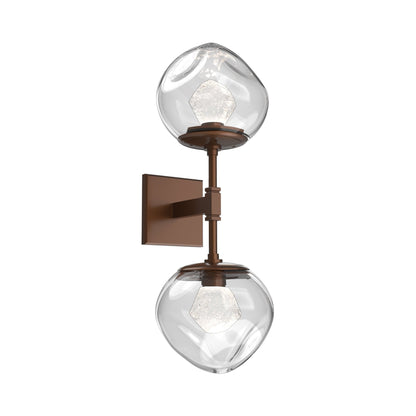Luna Double LED Wall Light in Burnished Bronze/Clear (Zircon Crystal).