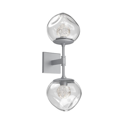 Luna Double LED Wall Light in Classic Silver/Clear (Floret Crystal).