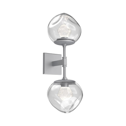 Luna Double LED Wall Light in Classic Silver/Clear (Zircon Crystal).