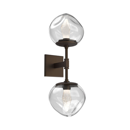 Luna Double LED Wall Light in Flat Bronze/Clear (Zircon Crystal).