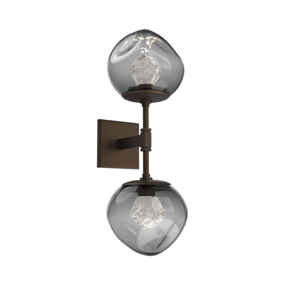 Luna Double LED Wall Light in Flat Bronze/Smoke (Zircon Crystal).
