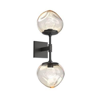 Luna Double LED Wall Light in Graphite/Amber (Zircon Crystal).