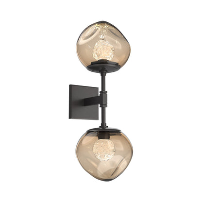 Luna Double LED Wall Light in Graphite/Bronze (Floret Crystal).