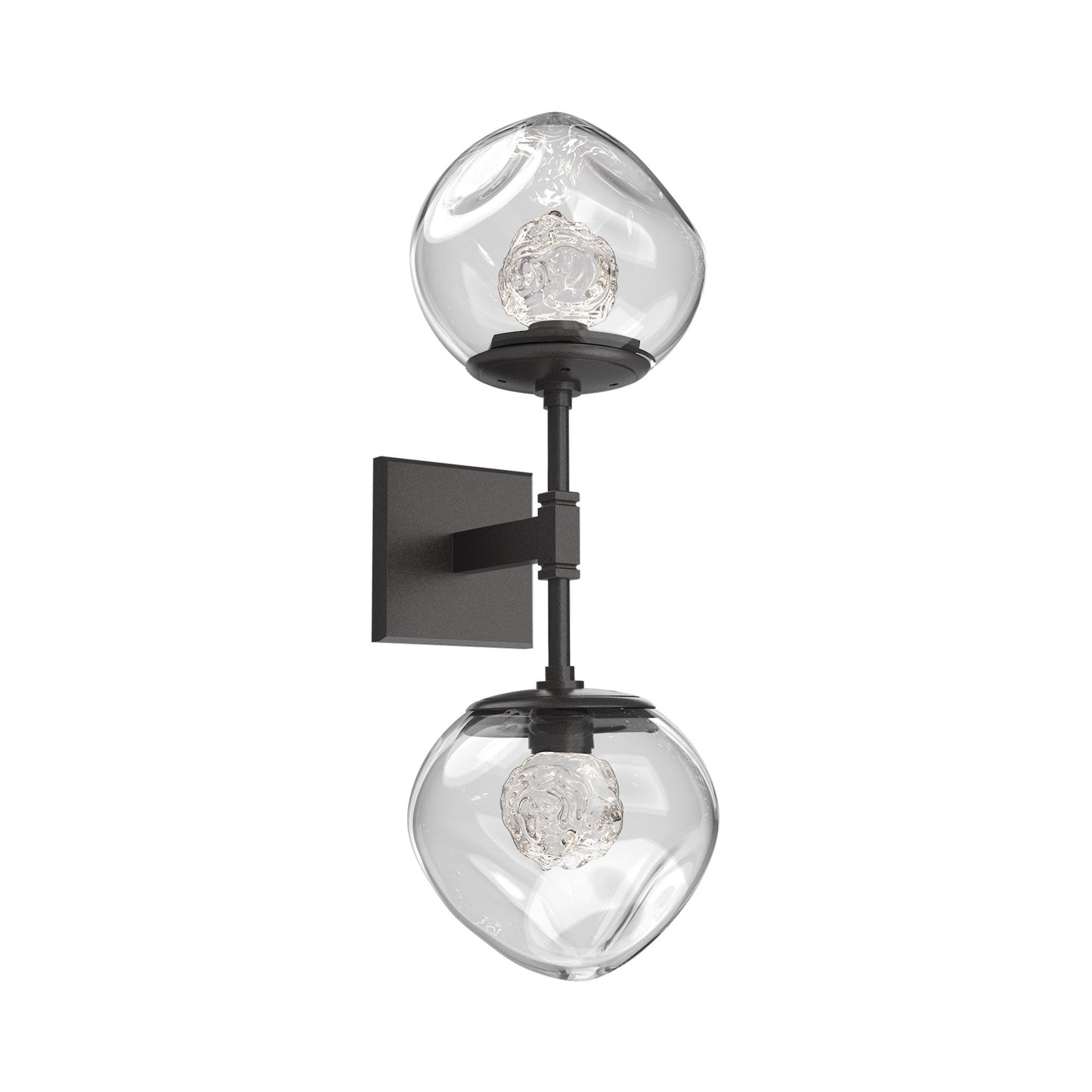 Luna Double LED Wall Light in Graphite/Clear (Floret Crystal).