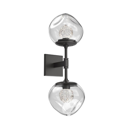 Luna Double LED Wall Light in Graphite/Clear (Floret Crystal).