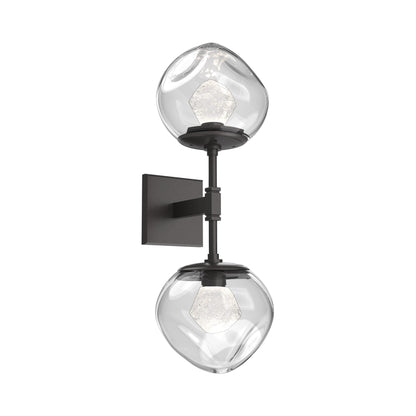 Luna Double LED Wall Light in Graphite/Clear (Zircon Crystal).
