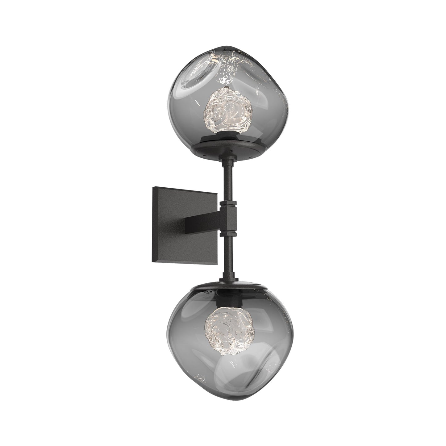 Luna Double LED Wall Light in Graphite/Smoke (Floret Crystal).