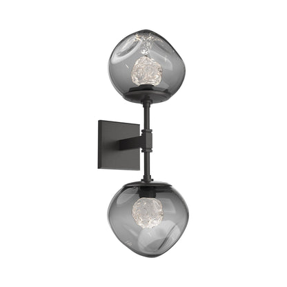 Luna Double LED Wall Light in Graphite/Smoke (Floret Crystal).