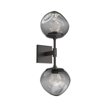 Luna Double LED Wall Light in Graphite/Smoke (Zircon Crystal).