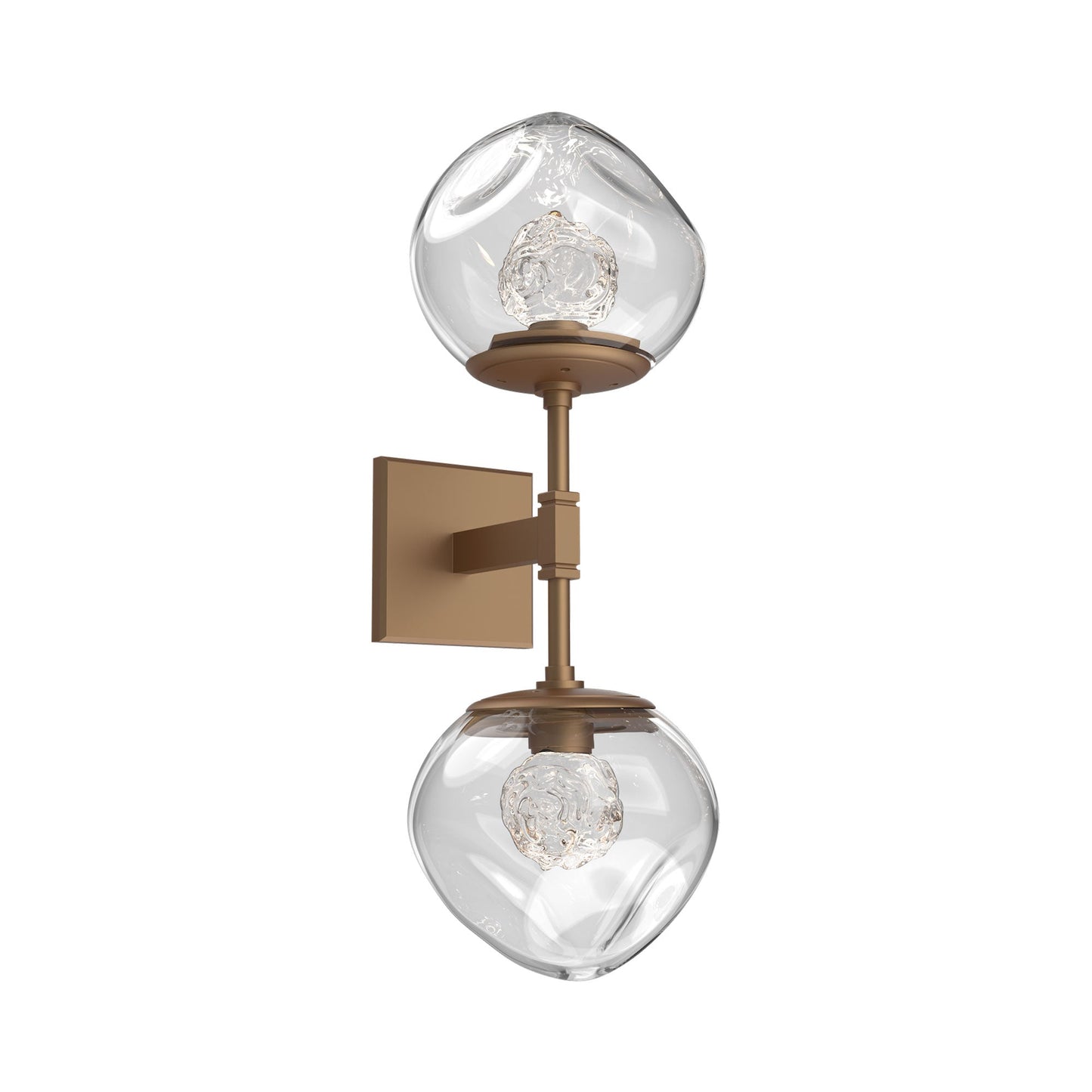 Luna Double LED Wall Light in Novel Brass/Clear (Floret Crystal).