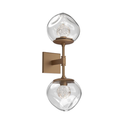 Luna Double LED Wall Light in Novel Brass/Clear (Floret Crystal).
