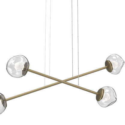 Luna Double Moda Linear LED Chandelier in Detail.