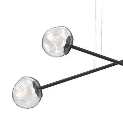 Luna Double Moda Linear LED Chandelier in Detail.