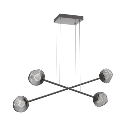 Luna Double Moda Linear LED Chandelier in Graphite/Smoke (Zircon Crystal).