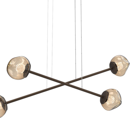 Luna Double Moda Linear LED Chandelier in Detail.