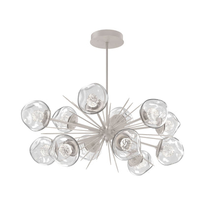 Luna Oval Starburst LED Chandelier in Beige Silver/Clear (Floret Crystal).