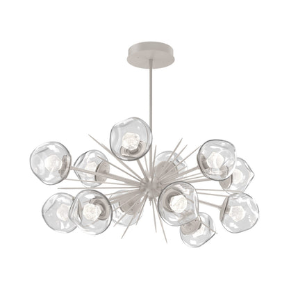 Luna Oval Starburst LED Chandelier in Beige Silver/Clear (Zircon Crystal).
