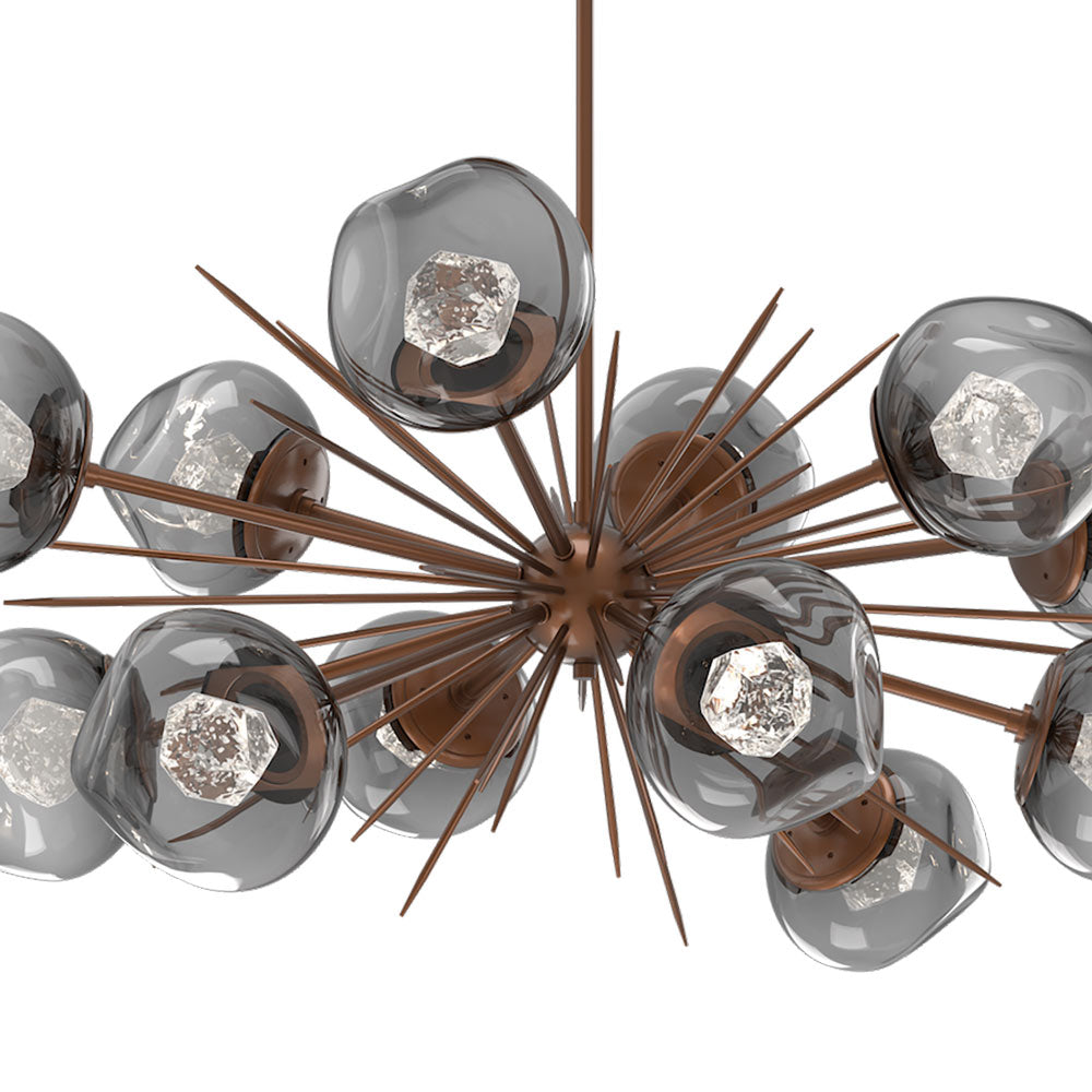 Luna Oval Starburst LED Chandelier in Detail.