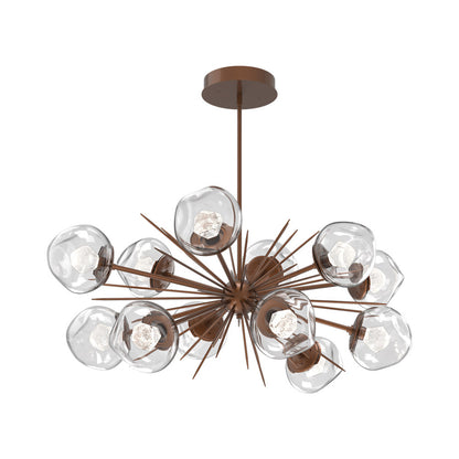 Luna Oval Starburst LED Chandelier in Burnished Bronze/Clear (Zircon Crystal).