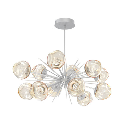 Luna Oval Starburst LED Chandelier in Classic Silver/Amber (Floret Crystal).