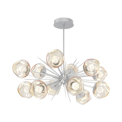 Luna Oval Starburst LED Chandelier in Classic Silver/Amber (Zircon Crystal).