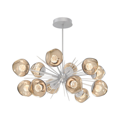 Luna Oval Starburst LED Chandelier in Classic Silver/Bronze (Floret Crystal).