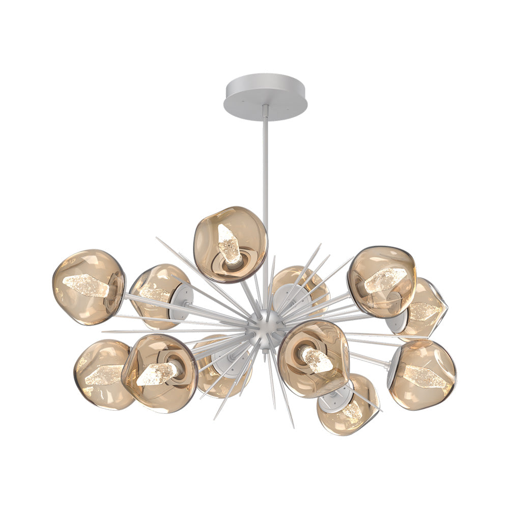 Luna Oval Starburst LED Chandelier in Classic Silver/Bronze (Geo Crystal).