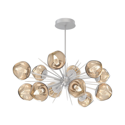 Luna Oval Starburst LED Chandelier in Classic Silver/Bronze (Geo Crystal).