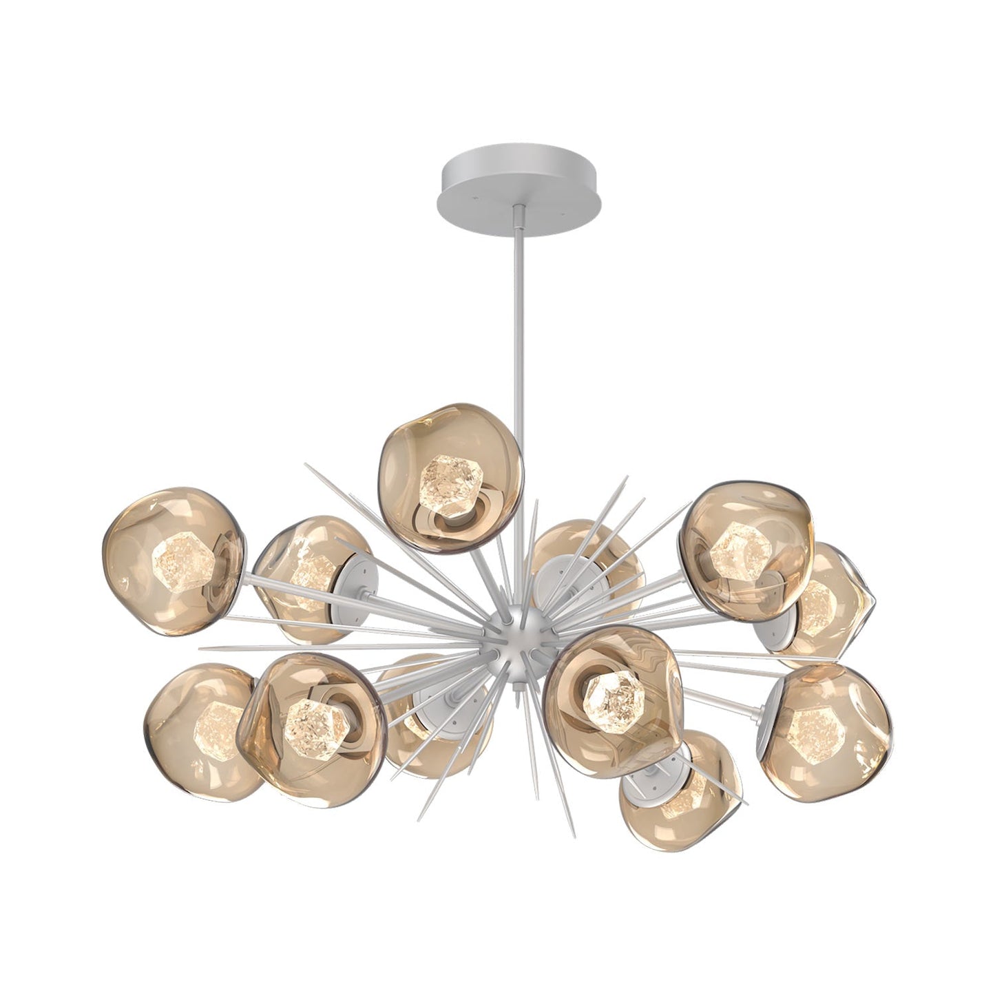Luna Oval Starburst LED Chandelier in Classic Silver/Bronze (Zircon Crystal).