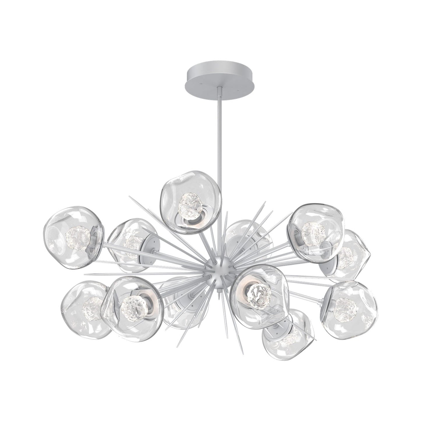 Luna Oval Starburst LED Chandelier in Classic Silver/Clear (Floret Crystal).