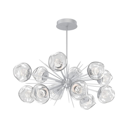 Luna Oval Starburst LED Chandelier in Classic Silver/Clear (Floret Crystal).