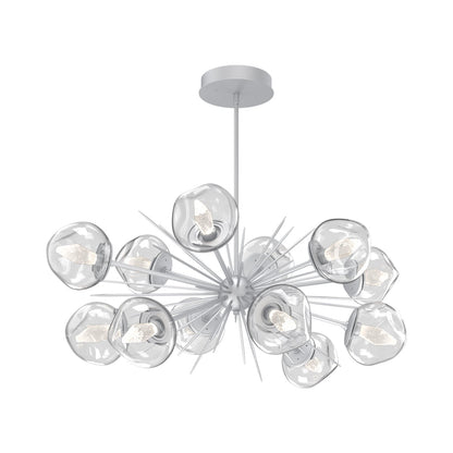 Luna Oval Starburst LED Chandelier in Classic Silver/Clear (Geo Crystal).