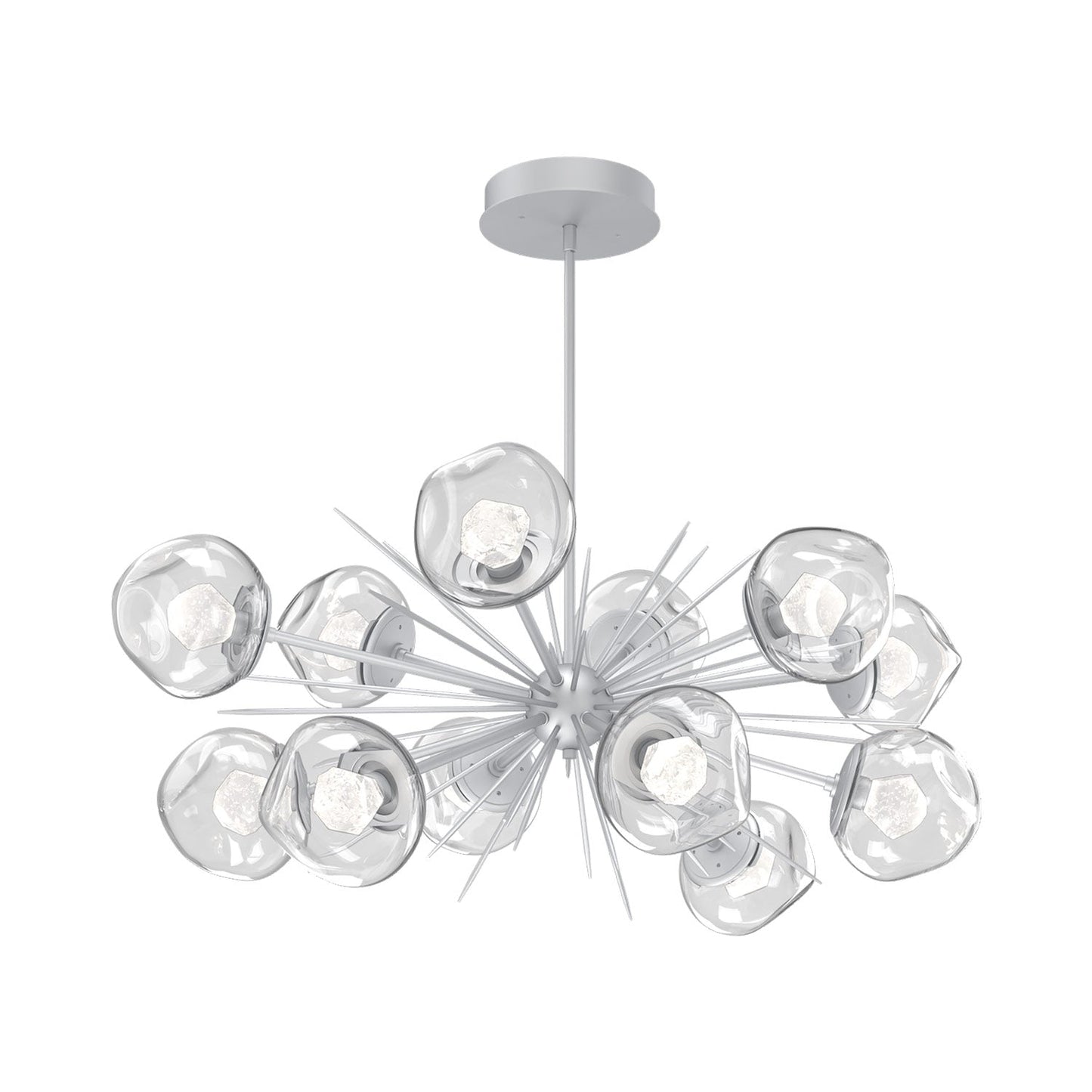 Luna Oval Starburst LED Chandelier in Classic Silver/Clear (Zircon Crystal).