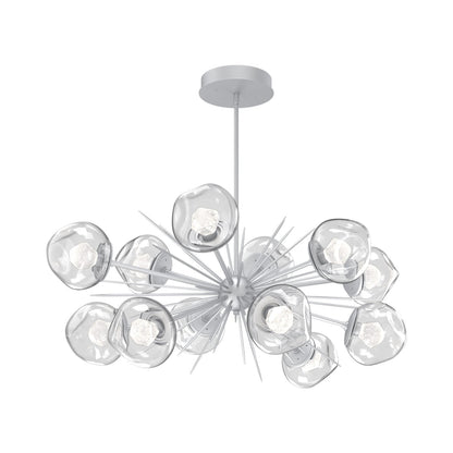 Luna Oval Starburst LED Chandelier in Classic Silver/Clear (Zircon Crystal).
