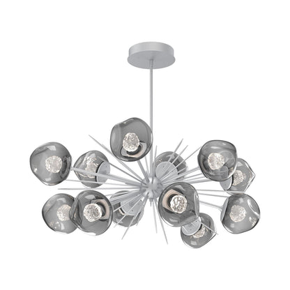 Luna Oval Starburst LED Chandelier in Classic Silver/Smoke (Floret Crystal).