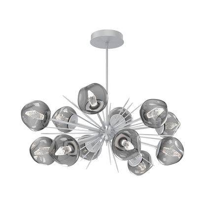 Luna Oval Starburst LED Chandelier in Classic Silver/Smoke (Geo Crystal).