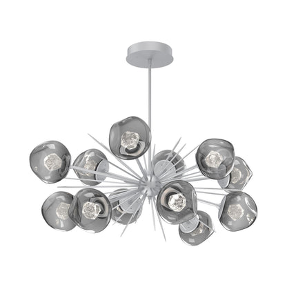 Luna Oval Starburst LED Chandelier in Classic Silver/Smoke (Zircon Crystal).