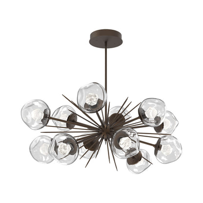 Luna Oval Starburst LED Chandelier in Flat Bronze/Clear (Zircon Crystal).
