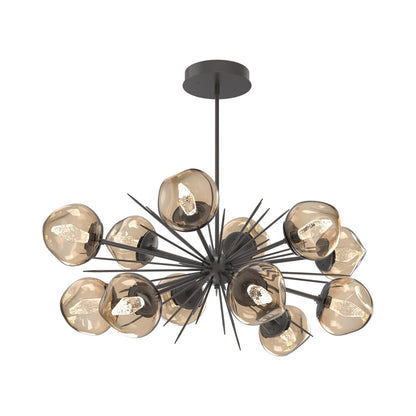 Luna Oval Starburst LED Chandelier in Graphite/Bronze (Geo Crystal).