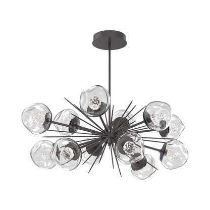Luna Oval Starburst LED Chandelier in Graphite/Clear (Floret Crystal).