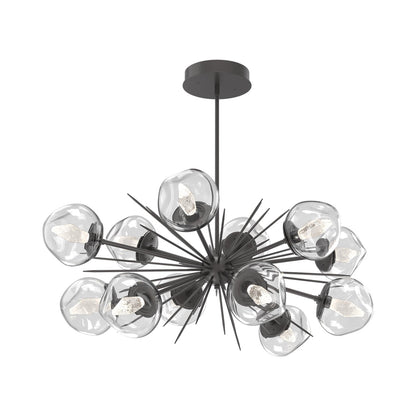 Luna Oval Starburst LED Chandelier in Graphite/Clear (Geo Crystal).