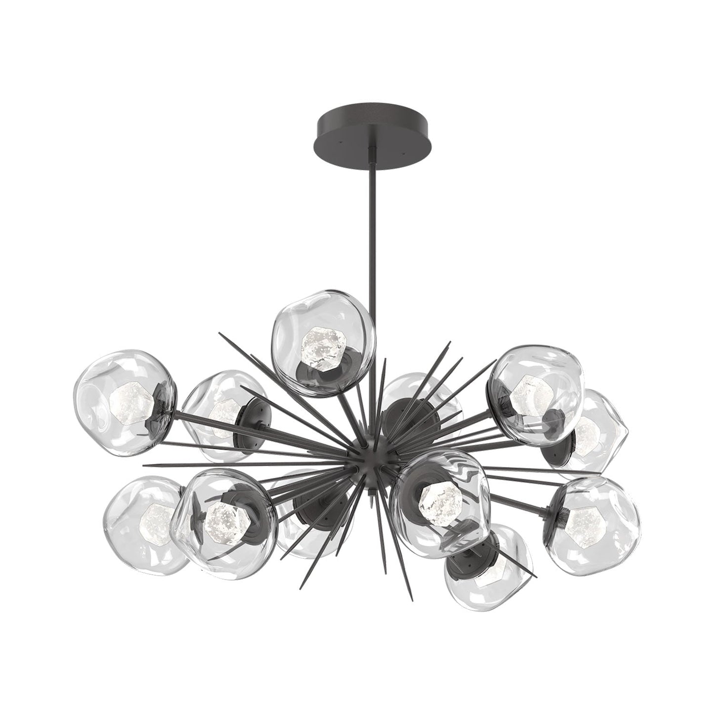 Luna Oval Starburst LED Chandelier in Graphite/Clear (Zircon Crystal).