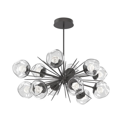 Luna Oval Starburst LED Chandelier in Graphite/Clear (Zircon Crystal).
